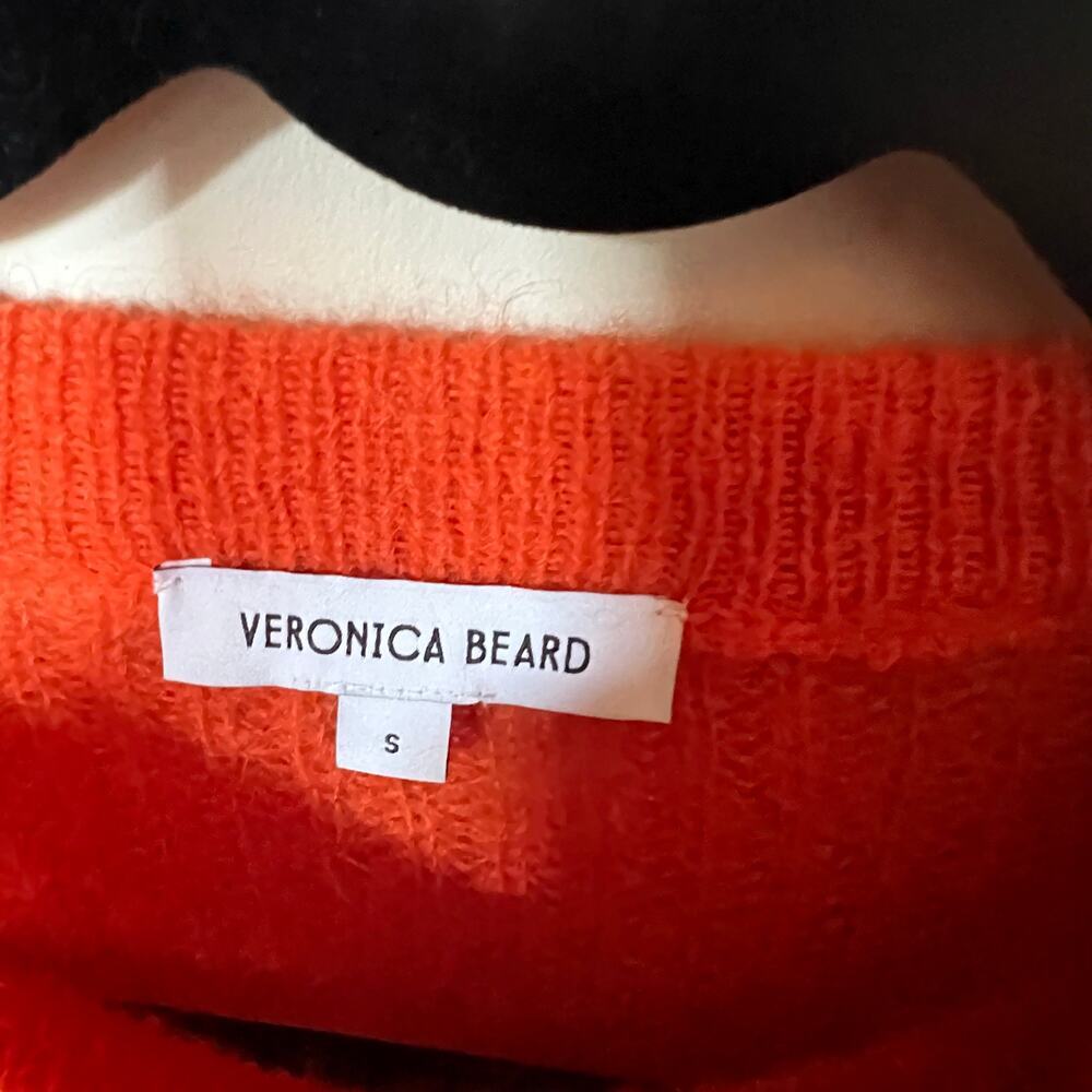 Veronica beard melinda crew neck sweater deep orange size S - Picture 5 of 11